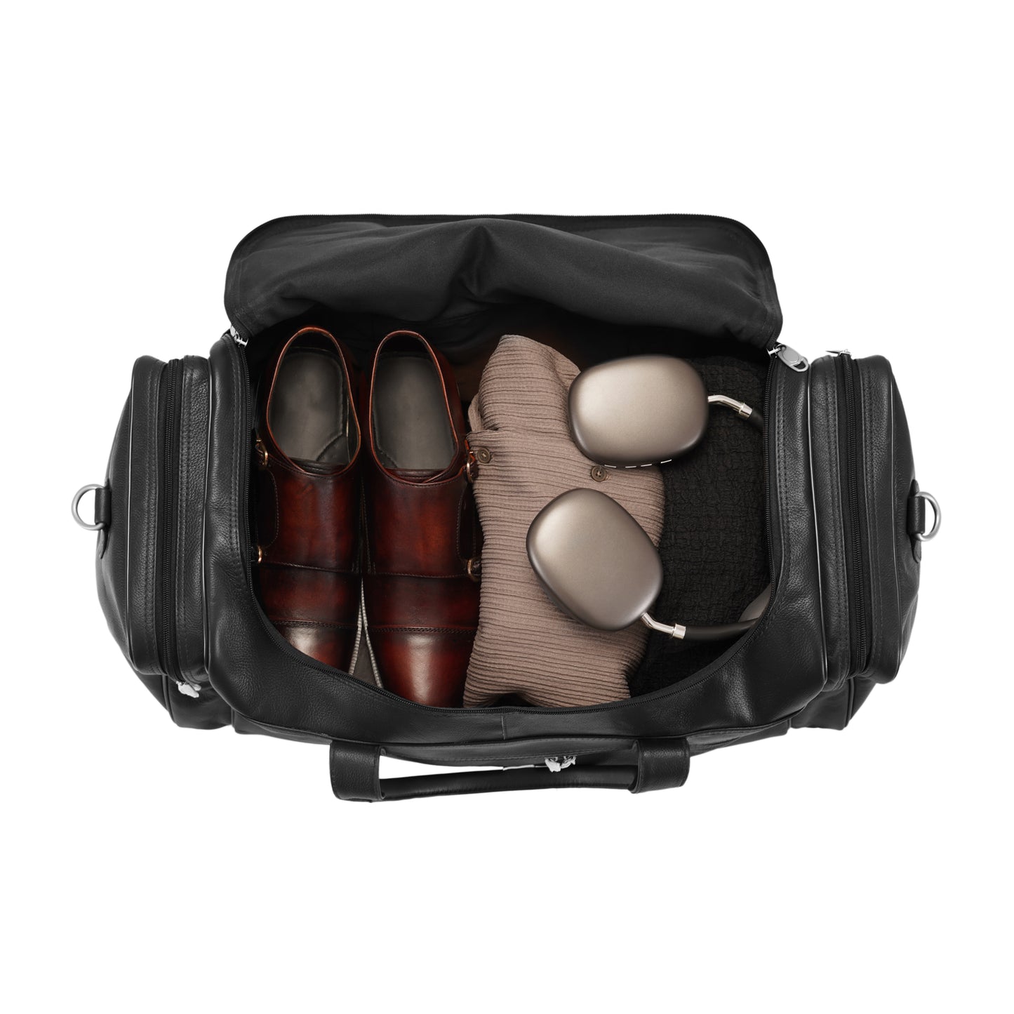 Black  Gravon Gear Leather Traveling Bag