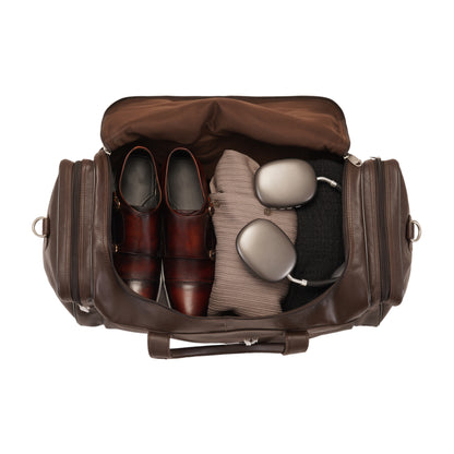 Dark Brown Gravon Gear Leather Traveling Bag
