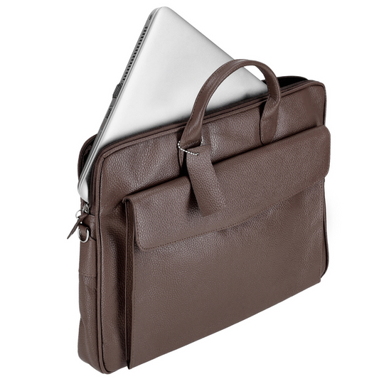 Brown Sleek Carrier Laptop Leather Bag